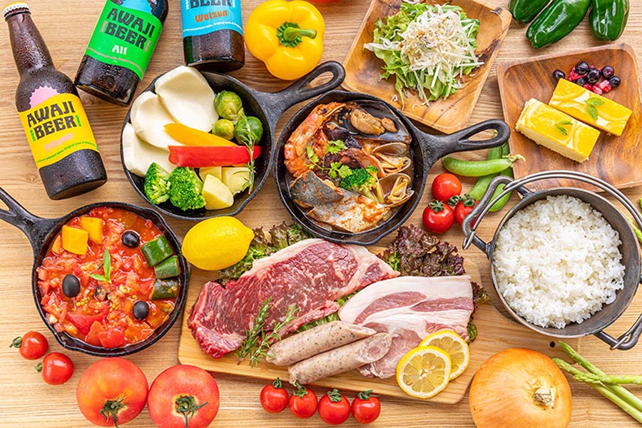 嚴選淡路地區食材的BBQ料理